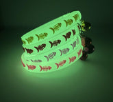 Luminous cat collar anti-lost at night walking dog artifact dog luminous collar bell fluorescent collar