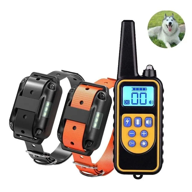 Electric Pet Dog Training Collar Shock Training Collar Electronic Remote Control Waterproof Rechargeable