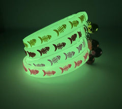 Luminous cat collar anti-lost at night walking dog artifact dog luminous collar bell fluorescent collar